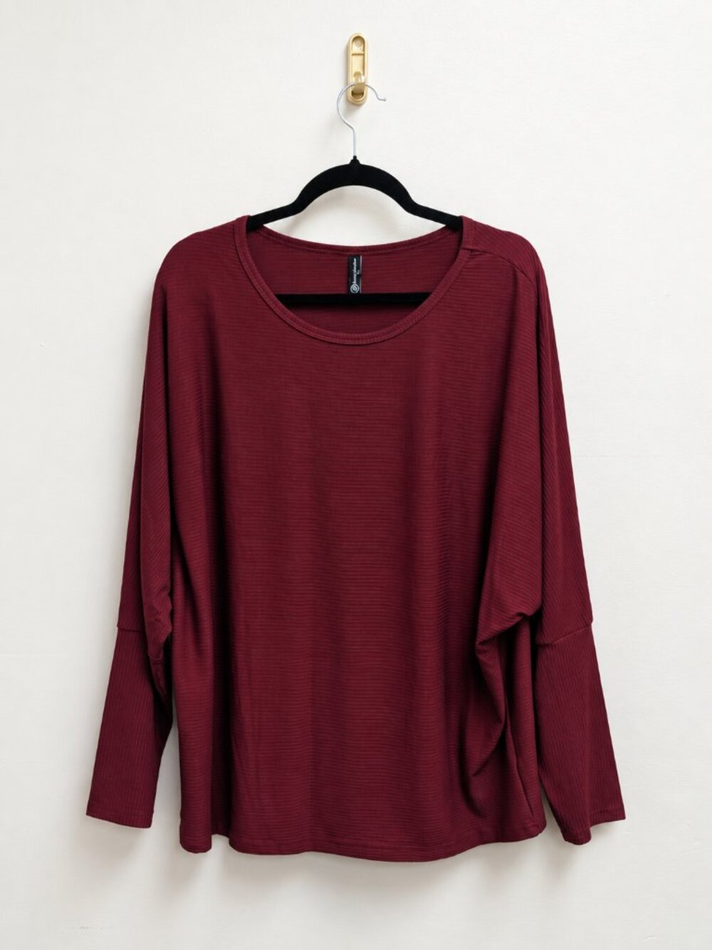 PrettyGarden Ribbed Billowy Longe-Sleeve Shirt